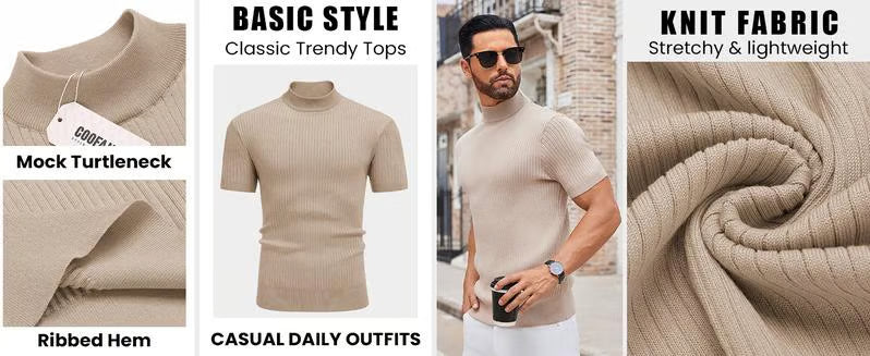 UrbanCore – Men's Mock Turtleneck Sweater