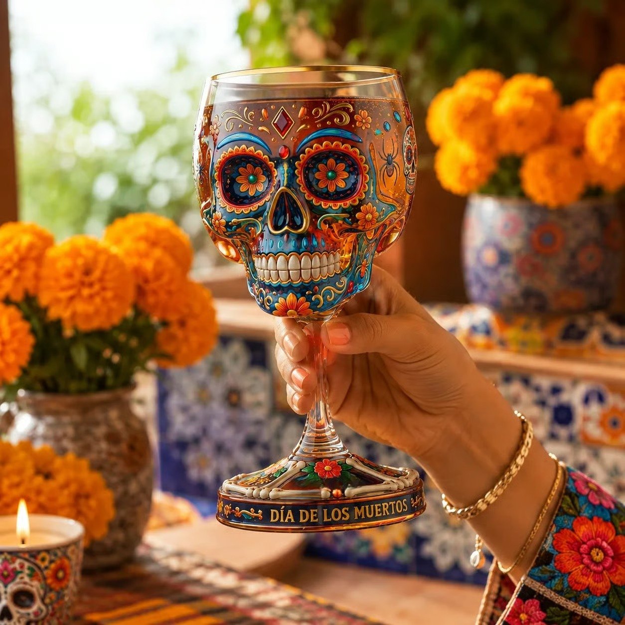 SkullElegance – Premium Decorative Art Glass Goblet