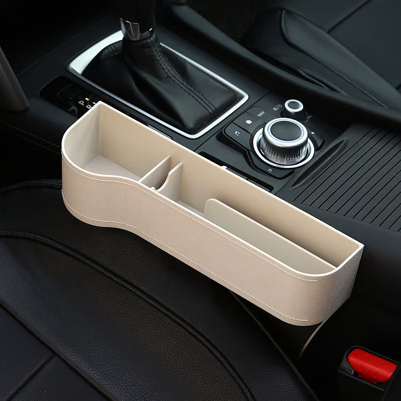 DriveMate – Multi Pocket Leather Car Seat Storage Organizer