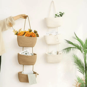 OrganizePro – Decorative 3-Tier Hanging Organizer Bag