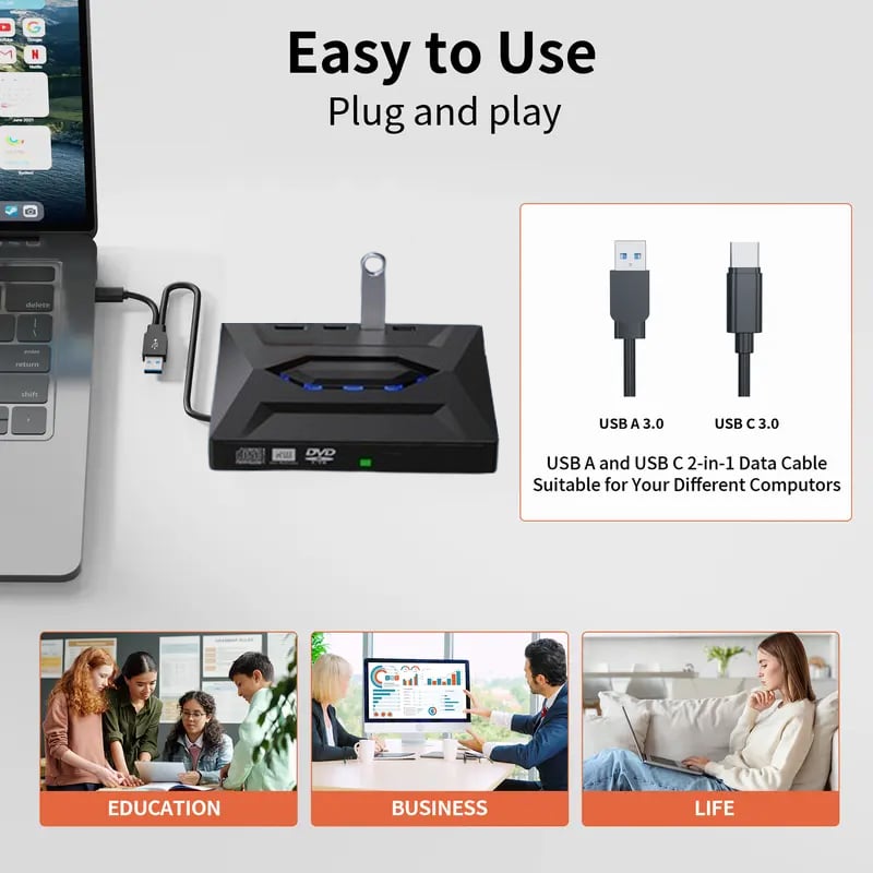DiscMate – Retro-Style Portable CD/DVD Burner