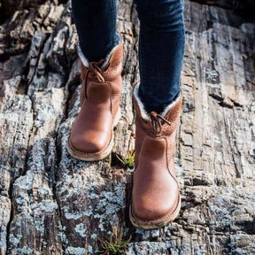 WATERPROOF LEATHER POLAR BOOTS WITH WOOL LINING | Lupi