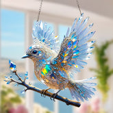 BlueWing Harmony – Double-Sided Acrylic Bird