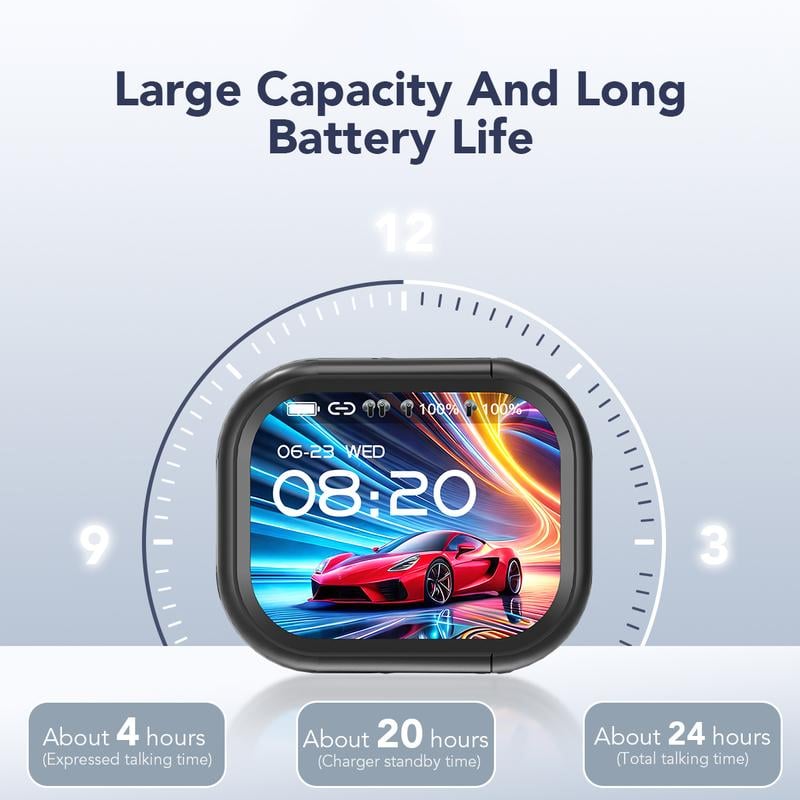 TranslaBeat – HD Screen AI Headphones Global Communication