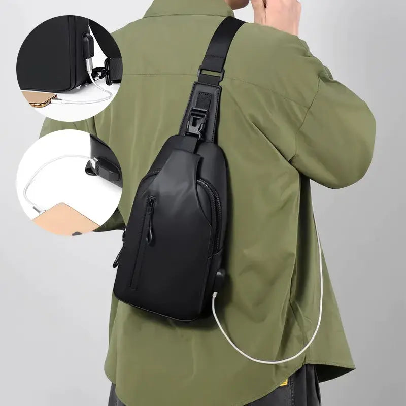 SyncPack™ – Waterproof Crossbody Bag with USB Port