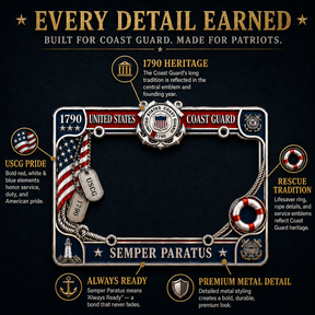 HonorDrive – Premium Coast Guard Heritage License Plate Frame
