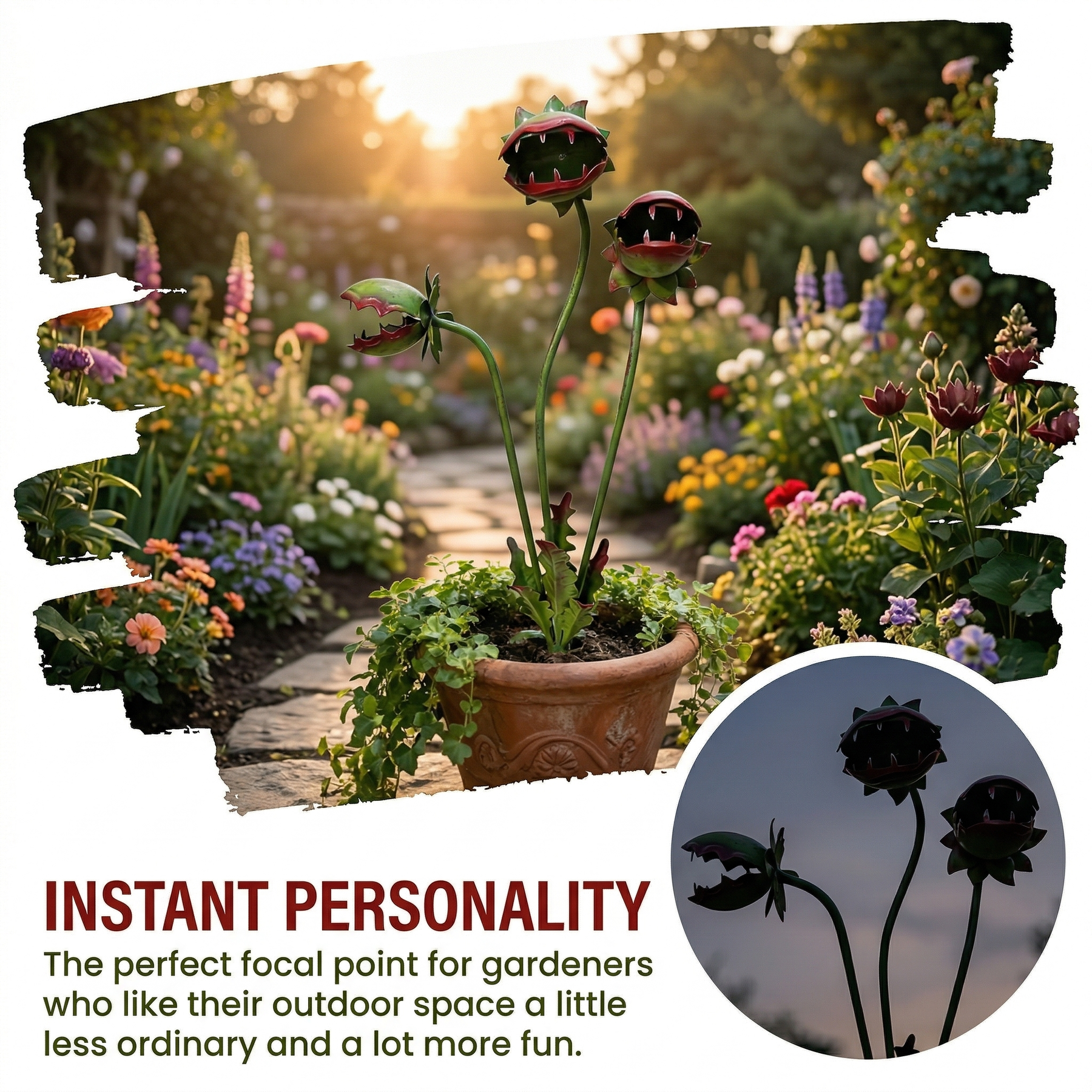 GardenWhim – Carnivorous Plant Metal Garden Stake