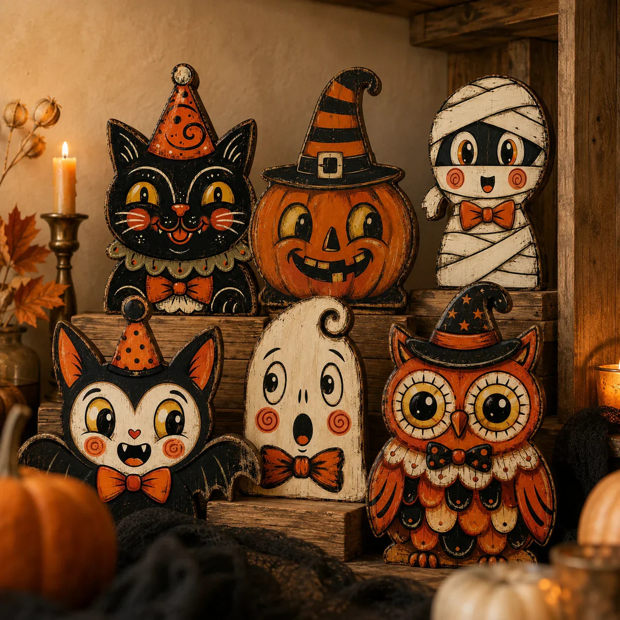 HarvestHeirloom – Vintage Holiday Wooden Figurine Collection