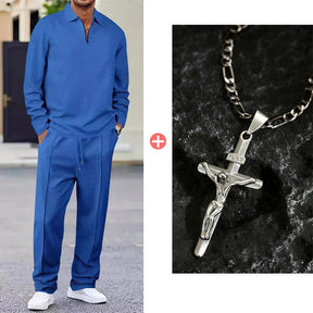 UrbanEase – Breathable Waffle Knit Lounge Set for Men