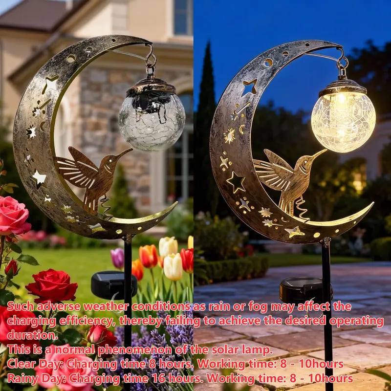 MoonFeather – Hummingbird Solar Garden Stake Light