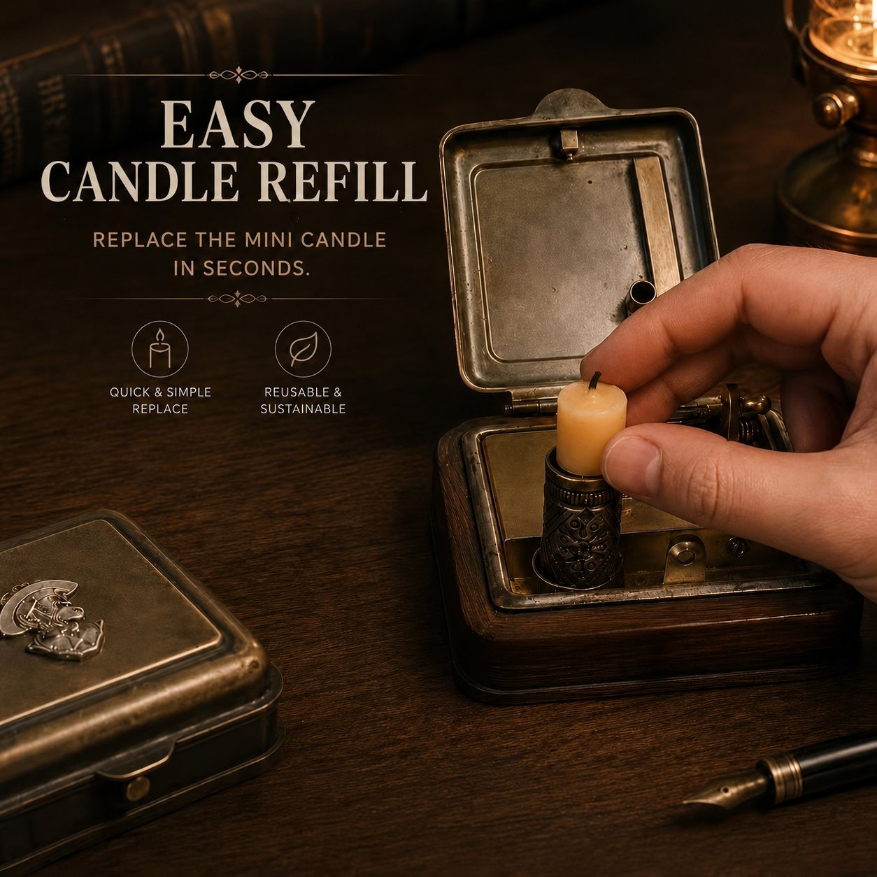 HeritageGlow – 19th Century Mechanical Candle Box