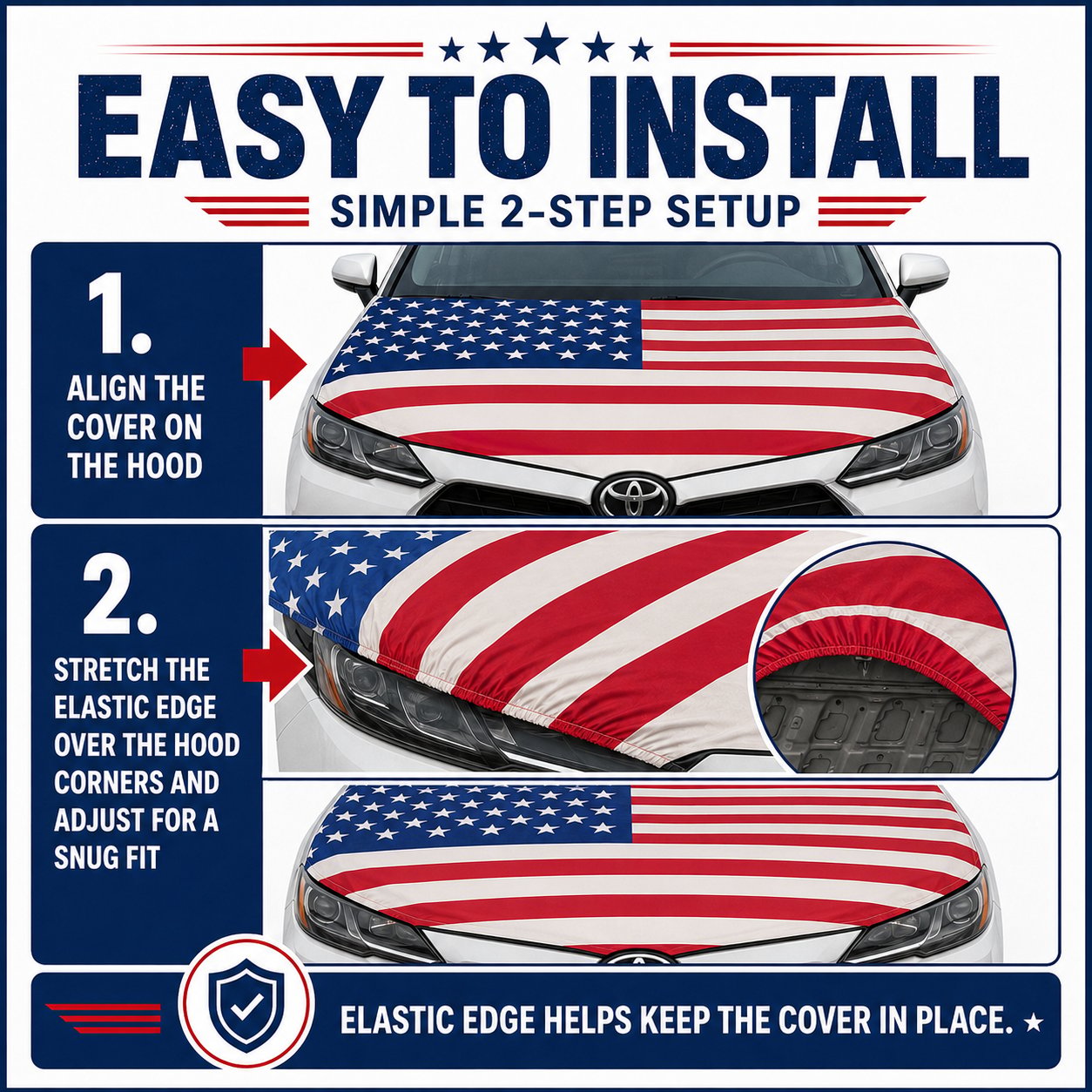 LibertyShield – American Flag Car Hood Cover
