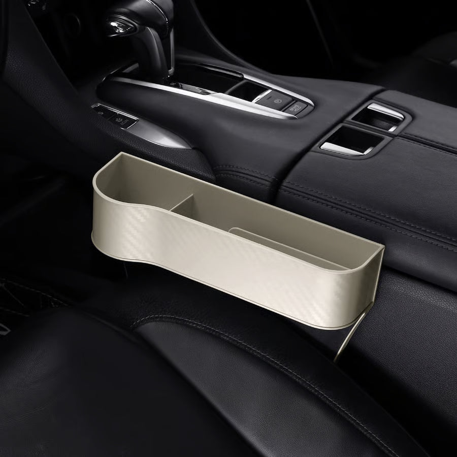 DriveMate – Multi Pocket Leather Car Seat Storage Organizer