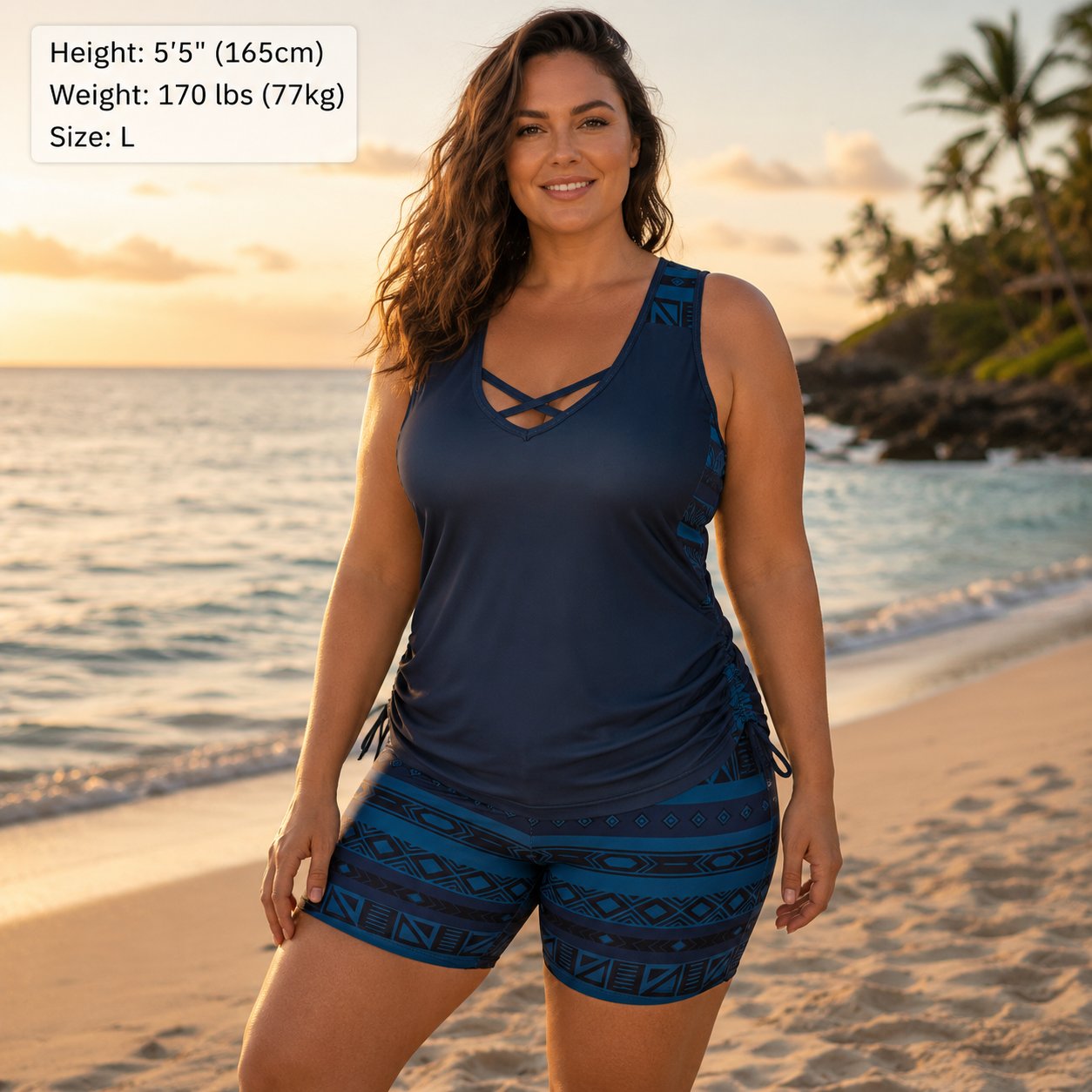 BreezeEase – Bohemian Tankini Swim Set