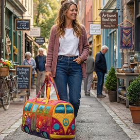 FloraVoyage – Quilted Floral Travel Duffel Bag