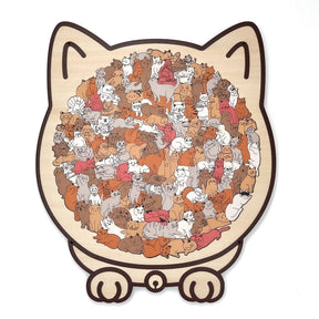 WhiskerCraft –  135 Pcs Cat Shaped Wooden Puzzle