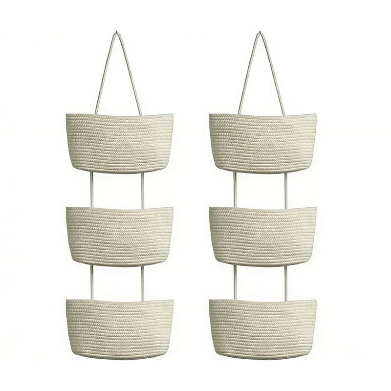OrganizePro – Decorative 3-Tier Hanging Organizer Bag