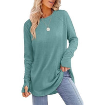 VeloraFit – Thumb Hole Curved Hem Tunic Shirt