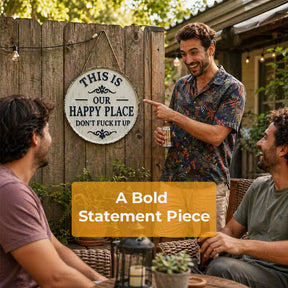 HomeBliss – “This Is Our Happy Place” Hanging Sign