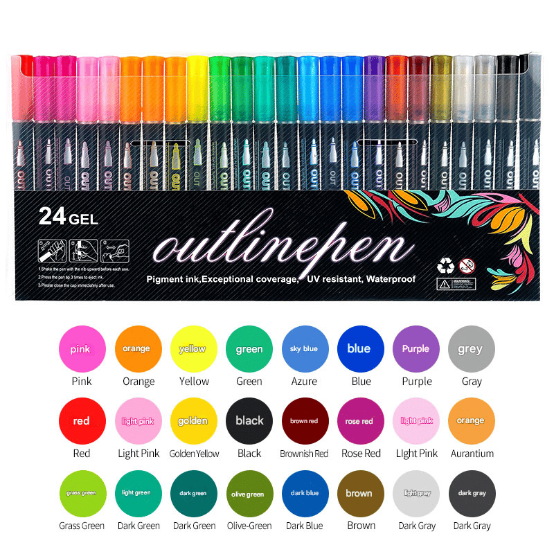 GlowStroke – Double Line Outline Marker Pens
