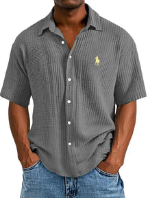 UrbanLoom – Relaxed Textured Button Half Sleeved Shirt