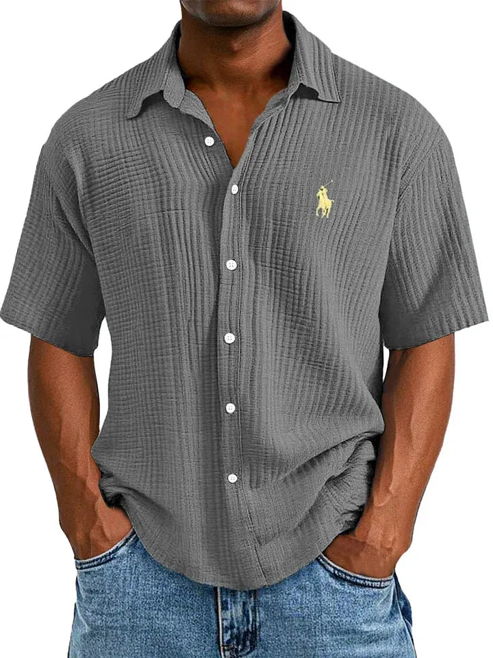 UrbanLoom – Relaxed Textured Button Half Sleeved Shirt