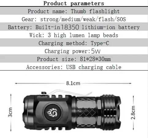 TriEyeMonster-The German Mini Super Power Flashlight