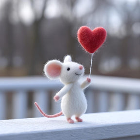 Needle Felted Mouse | Valentine's Day Gift💖