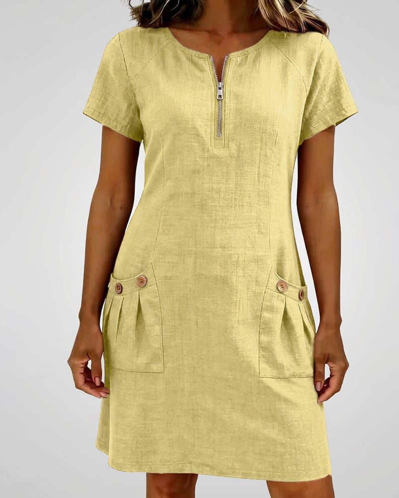 UrbanBreeze Zip – Everyday Cotton-Line Dress