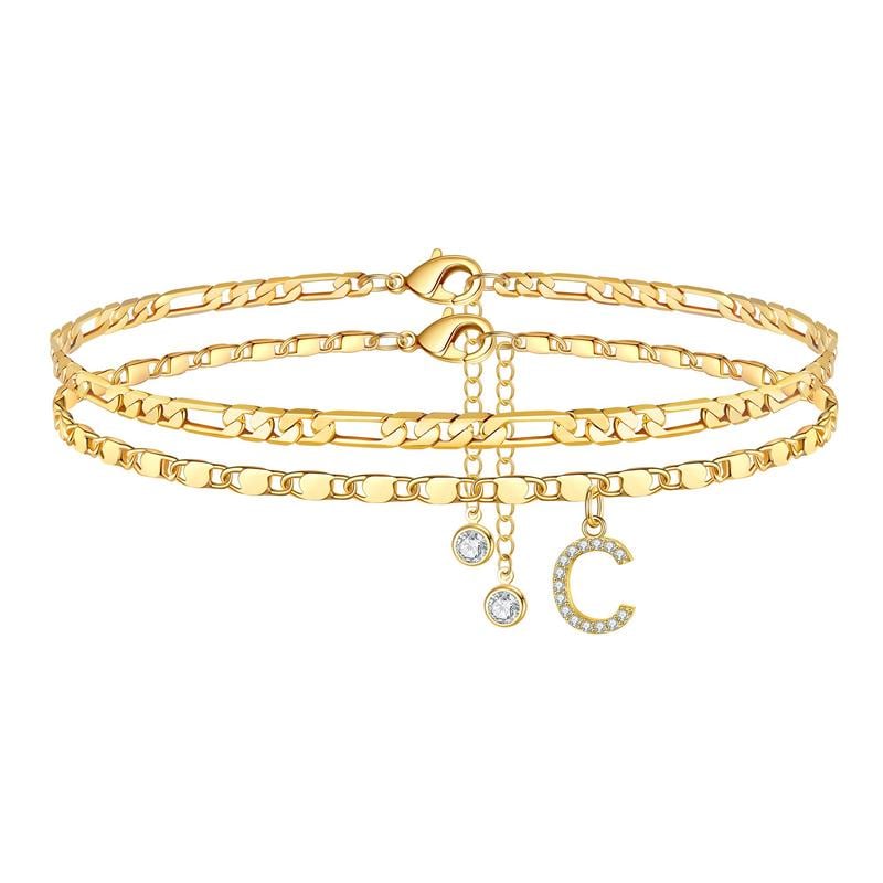 ShineScript – Layered Anklet Bracelets with Letters