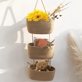 OrganizePro – Decorative 3-Tier Hanging Organizer Bag
