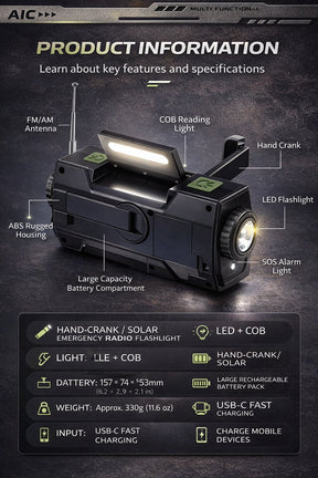 PowerCast Elite – 4-in-1 Emergency Radio