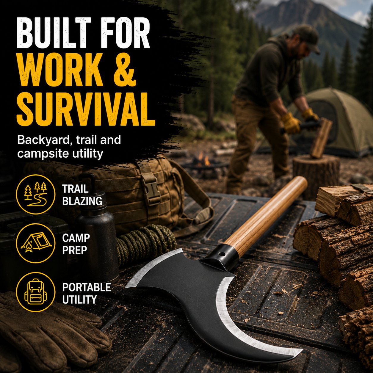 TimberClaw – Dual-Edge Clearing Axe