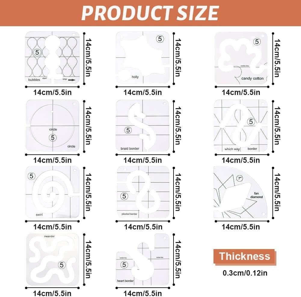 StitchGuide – Free Motion Garment Ruler Set