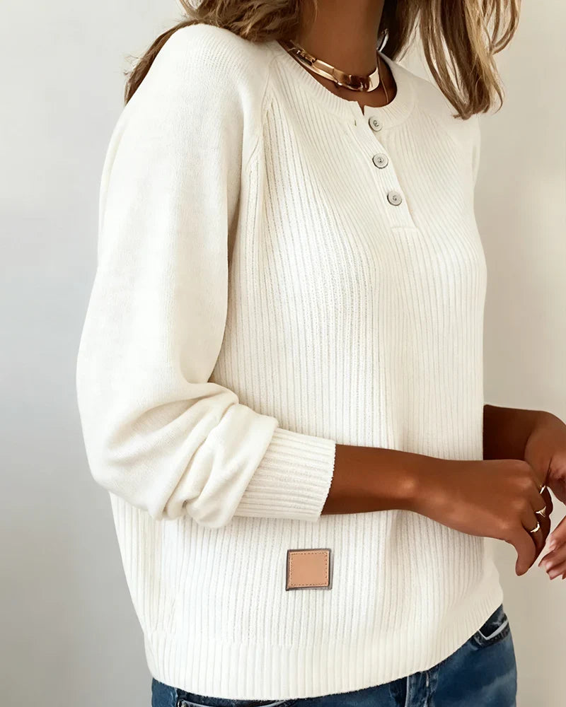 RaglaMode – Stylish Button Sleeve Pullover