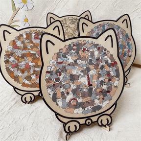 WhiskerCraft –  135 Pcs Cat Shaped Wooden Puzzle