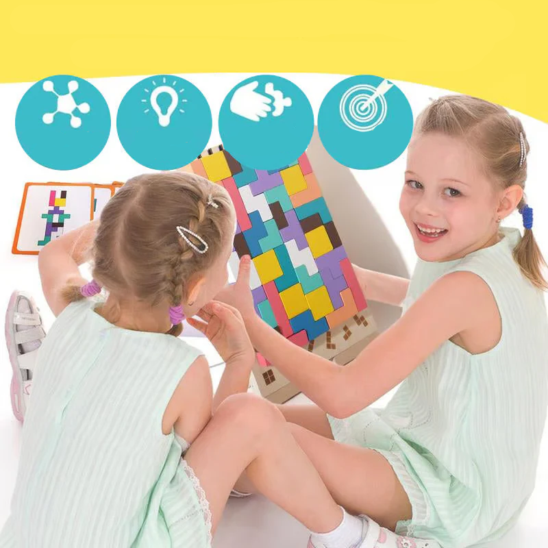 TetraMind – Montessori Wooden Puzzle Set