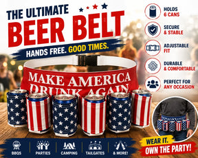 DrinkMate – Adjustable 6-Can Beverage Holster Belt
