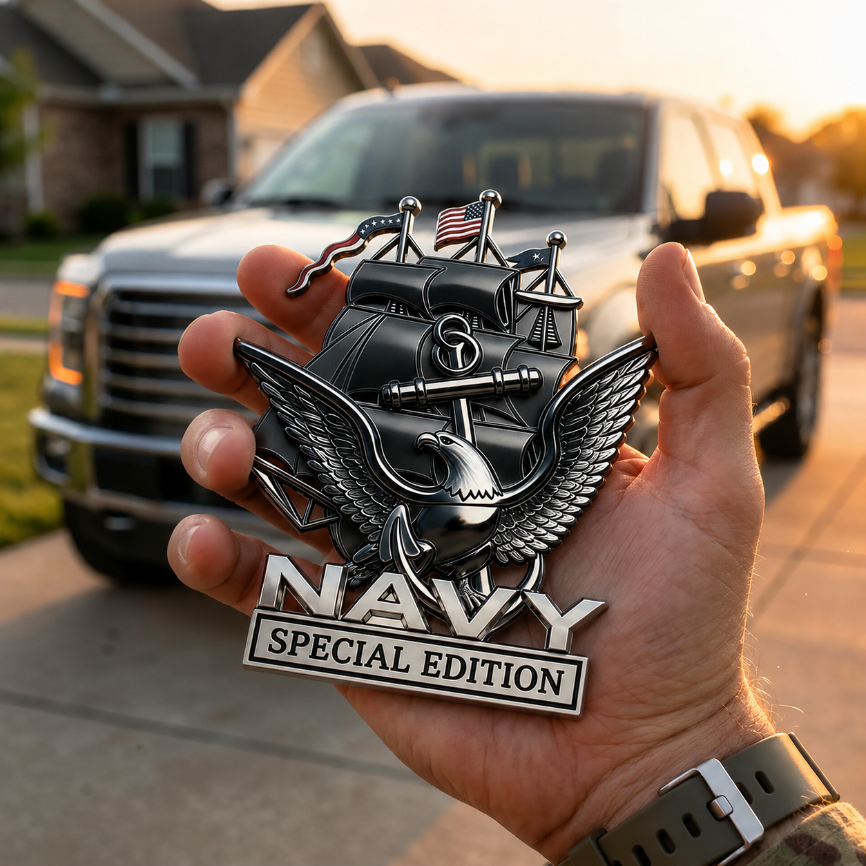 NavyHonor – Navy Veteran Metal Auto Emblem
