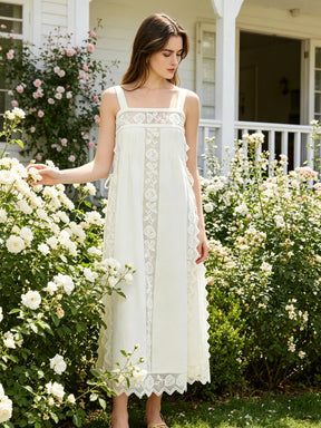 PureLinen – Vintage Lace Summer Midi Dress