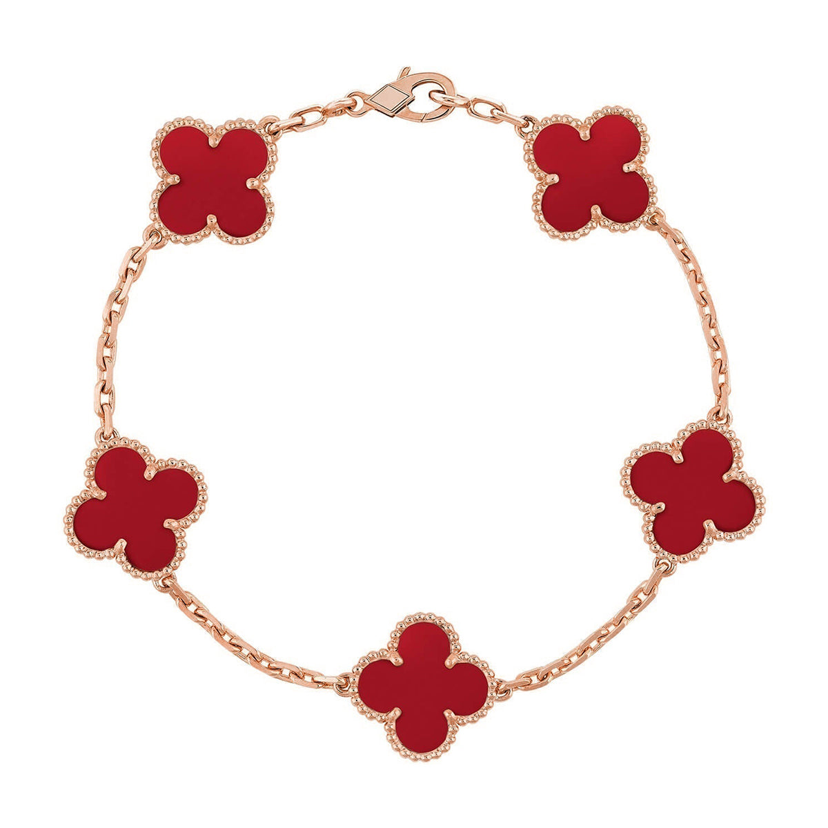 AuraLeaf – Lucky Carnelian Clover Bracelet