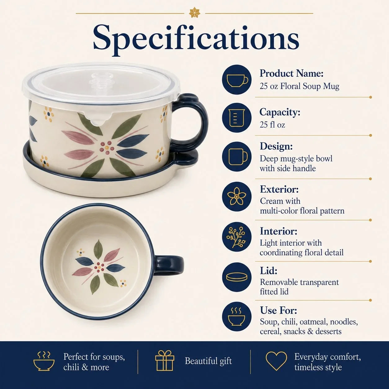 BloomBowl – Floral Handled Soup Mug