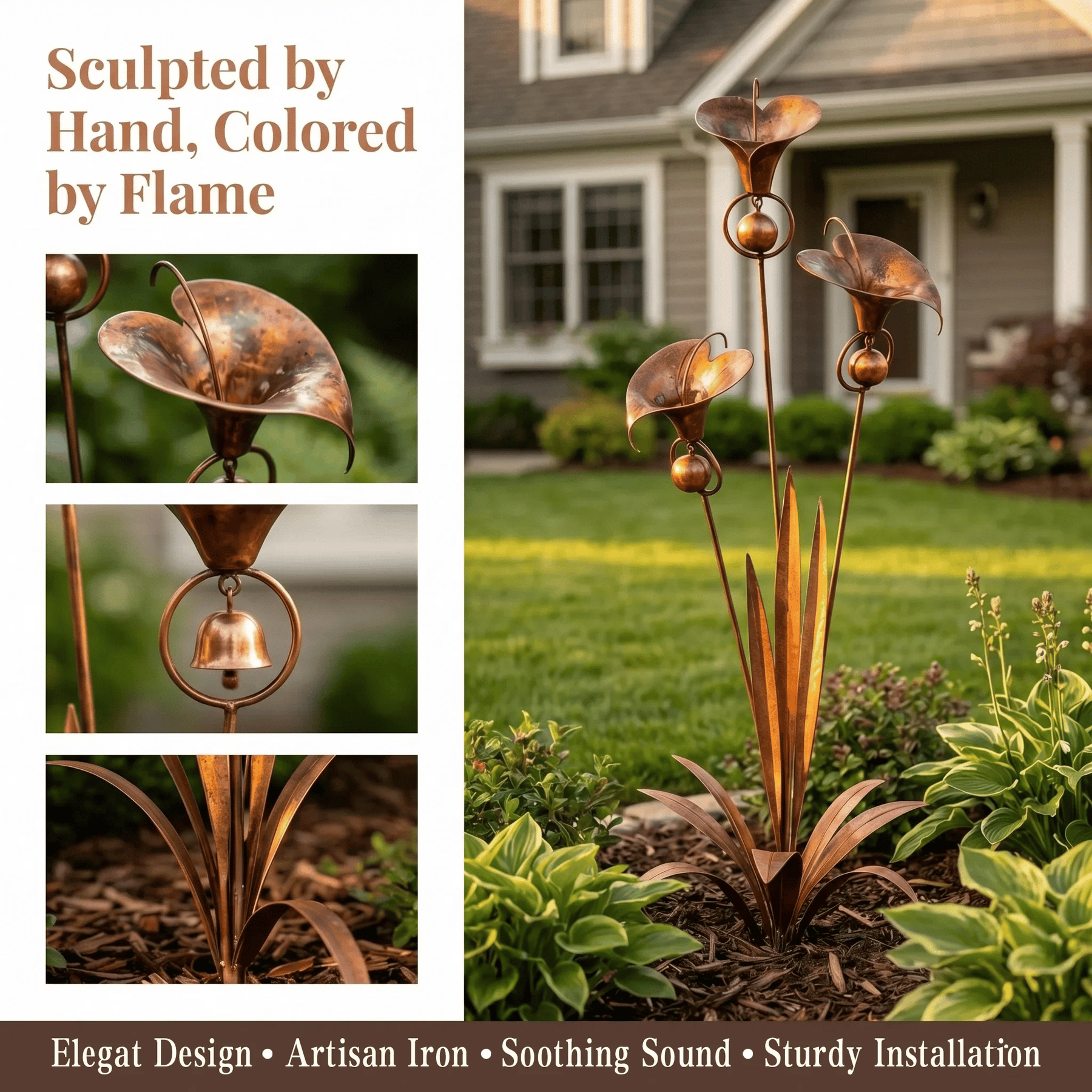 EmberPetal – Handcrafted Copper Lily Accent