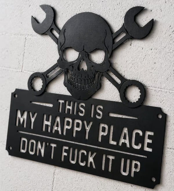 ForgeVibe – “This Is My Happy Place” Metal Wall Art Sign