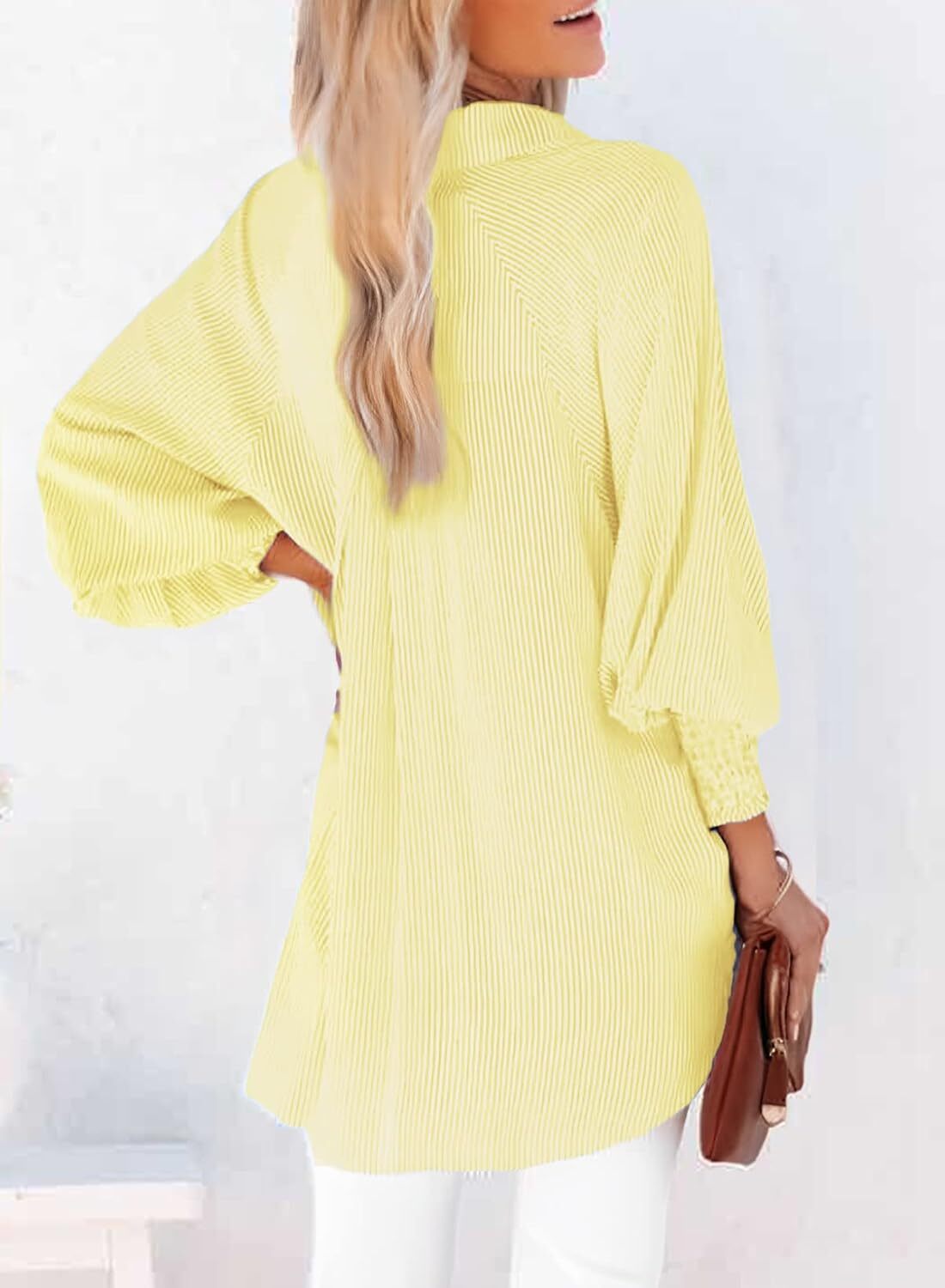 🔥2026 Clearance Item🔥Women's pleated cuffs striped shirt with pockets and casual collar