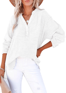 BreezyCharm Top – Oversized Textured Blouse