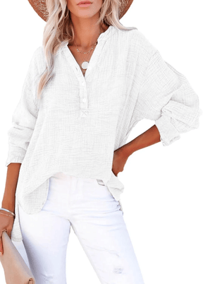 BreezyCharm Top – Oversized Textured Blouse
