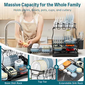 KitchenFlow – Adjustable Dish Drying Storage Rack