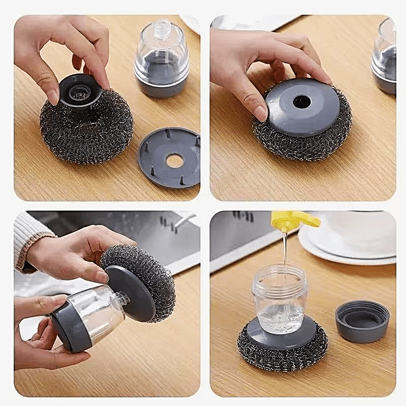 CleanMate - Ergonomic Soap-Release Kitchen Scrubber