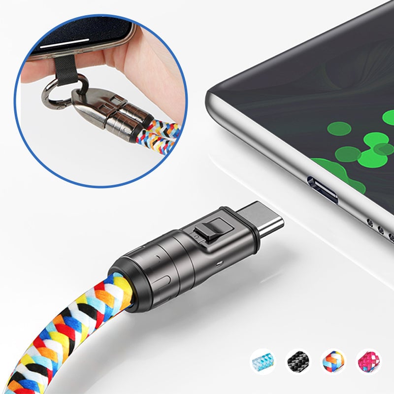 SwiftTether – Fast Charge Data Cable with Phone Lanyard Design